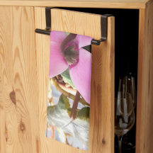 Toalla de cocina con verdadera flor.