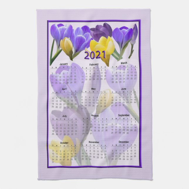Toalla de cocina Crocus 2021 Calendario (Vertical)