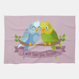 Toalla de cocina Cute Love Birds
