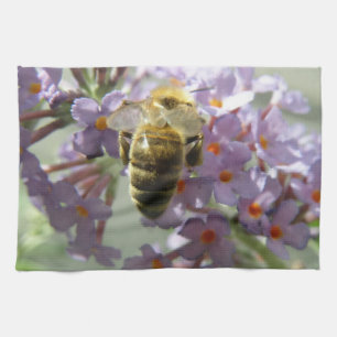 Toalla de cocina de abejas y flores de buceo