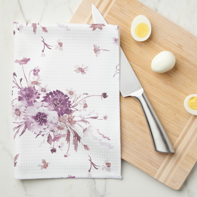 Toalla de cocina de acuarela floral (Doblado Cuarto)