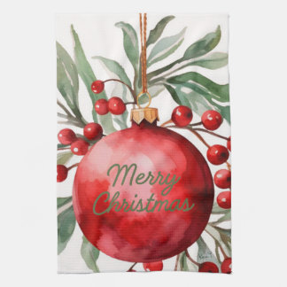 Toalla de cocina de adorno de Feliz Navidad