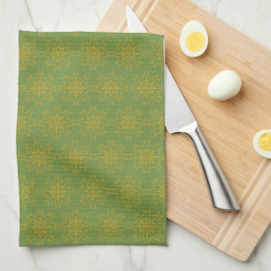 Toalla de cocina de aguacate mandala retro