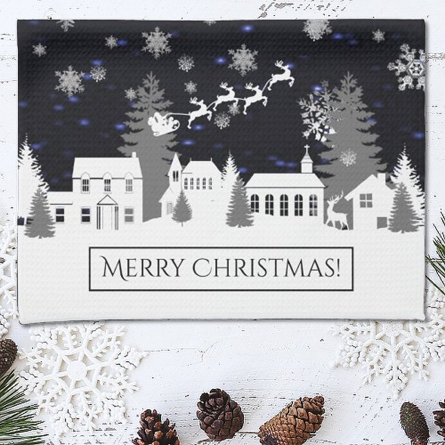 Toalla de cocina de aldea para navidades (Christmas Village Kitchen Towel)