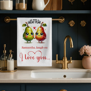 Toalla de cocina de amor divertido personalizada