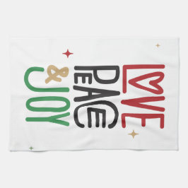 Toalla de cocina de amor, paz y alegría