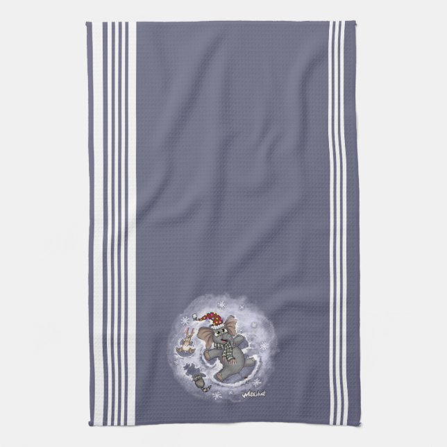 Toalla de cocina de ángeles de nieve de metal Wilb (Vertical)