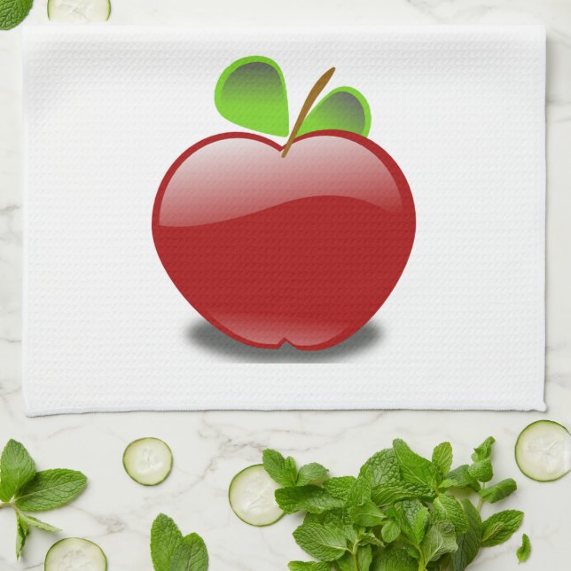 Toalla de cocina de Apple roja (Doblado)