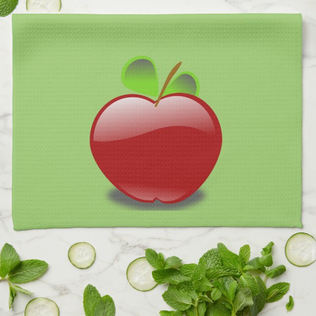 Toalla de cocina de Apple roja (Doblado)