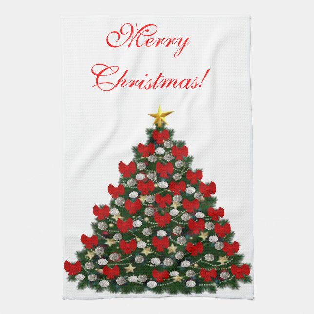 Toalla de cocina de árbol de Navidad (Vertical)