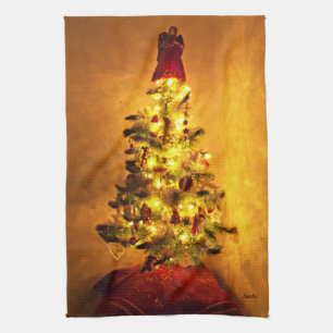 Toalla de cocina de árbol de Navidad vintage