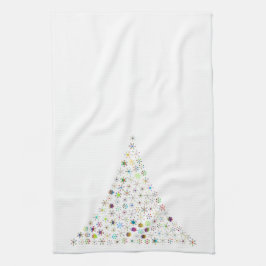 Toalla de cocina de árbol de vacaciones - blanco