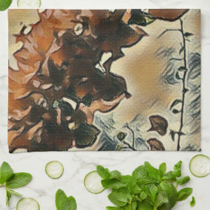Toalla de cocina de arte de rosal