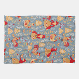 Toalla de cocina de arte folclórico escandinavo