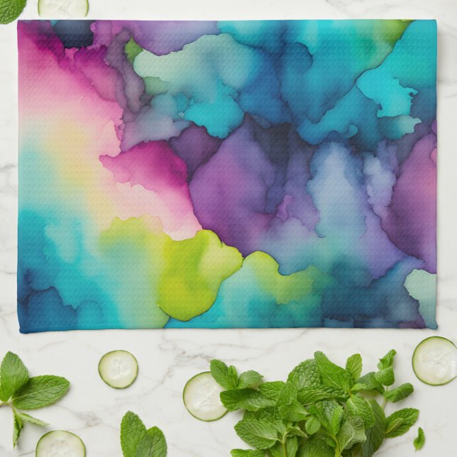 Toalla de cocina de arte humeante colorida (Subido por el creador)