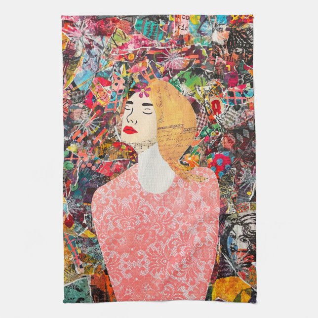 Toalla de cocina de arte Inspirador de medios mixt (Vertical)