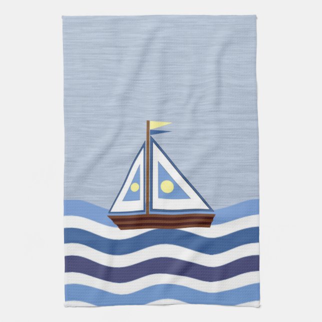Toalla de cocina de barco de vela (Vertical)