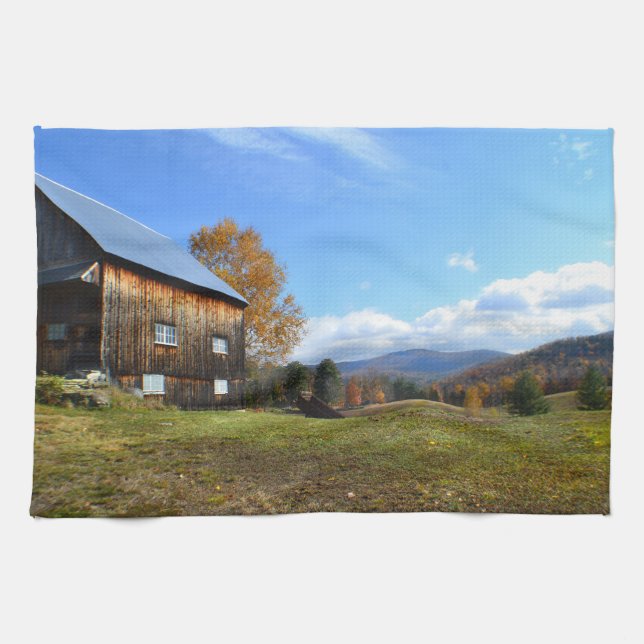 Toalla de Cocina de Barn Rural Vermont (Horizontal)