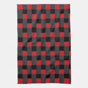 Toalla de cocina de Black Red Check