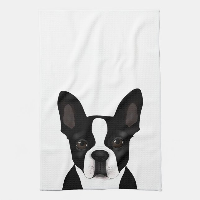 Toalla de cocina de Boston Terrier (Vertical)