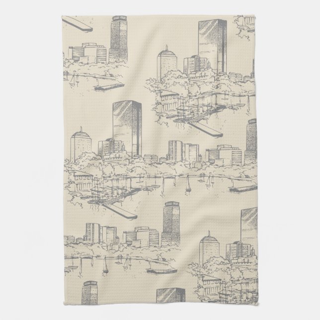 Toalla de cocina de Boston Toile (Vertical)