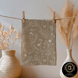 Toalla de cocina de botánicos marrón taupe elegant
