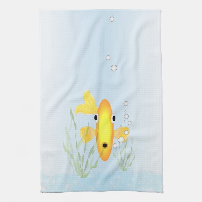 Toalla de cocina de Bowl de peces dorados (Vertical)