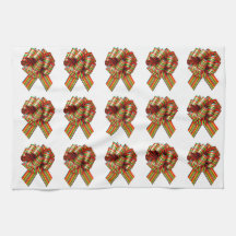 Toalla De Cocina De Bows Rojo Y Verde