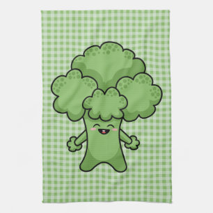 Toalla de cocina de brócoli verde divertida