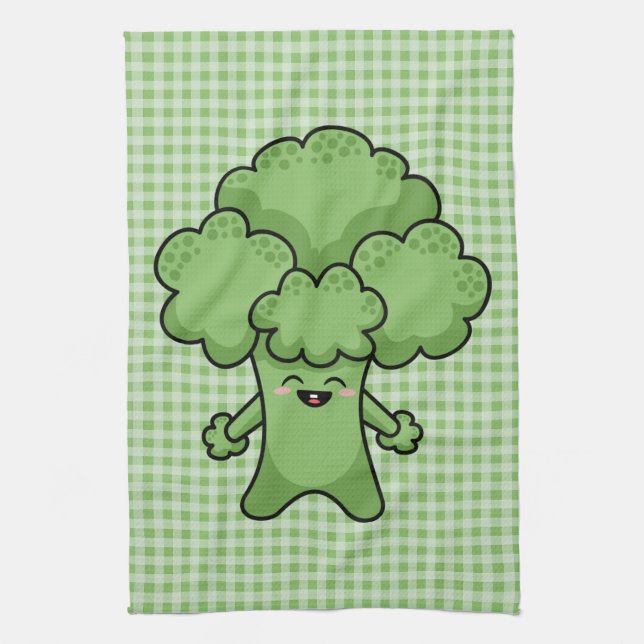 Toalla de cocina de brócoli verde divertida (Vertical)