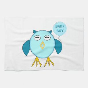 Toalla de cocina de búho azul lindo niño