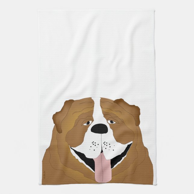 Toalla de cocina de bulldog (Vertical)