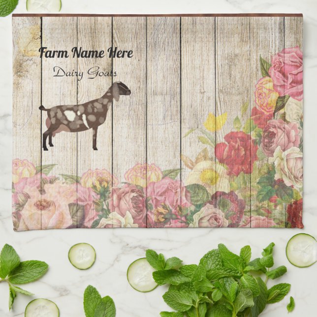 Toalla de cocina de cabra láctea nubia personaliza (Doblado)