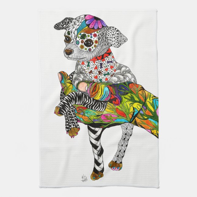 Toalla de cocina de cachorros de Chihuahua (Vertical)