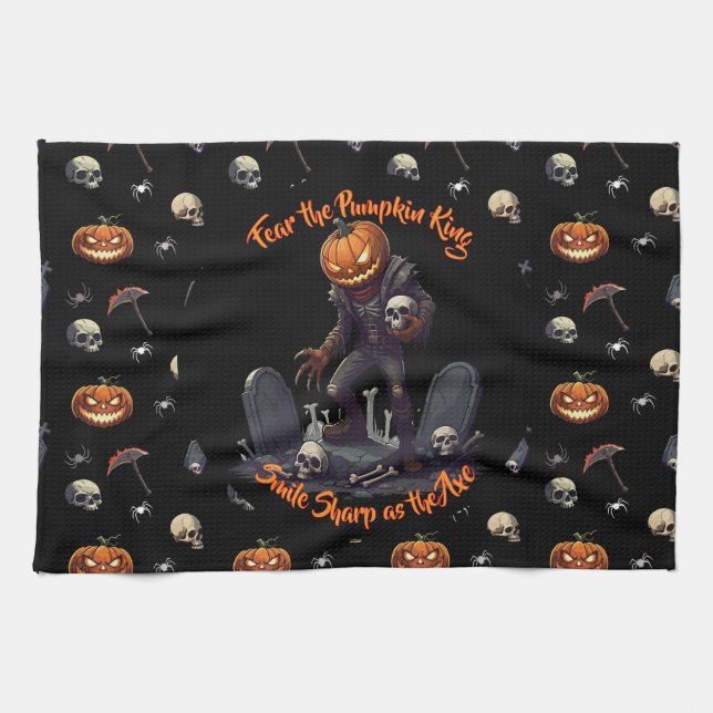 🖤 toalla de cocina de calabaza negra 🎃 (Horizontal)