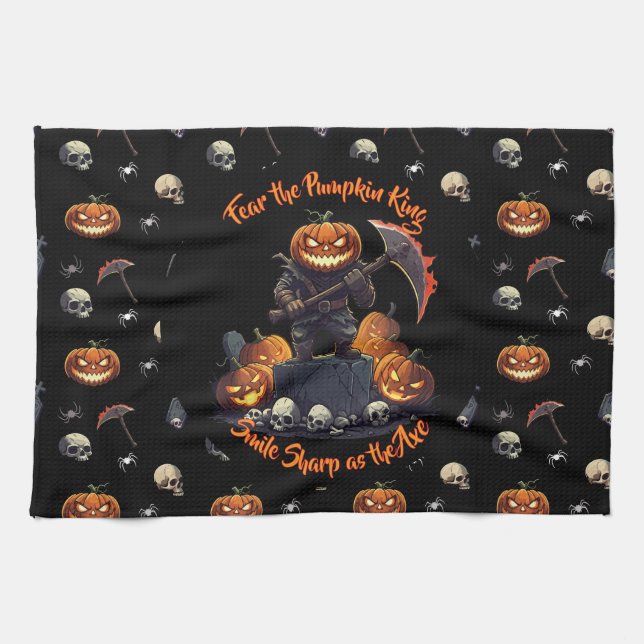 🖤 toalla de cocina de calabaza negra 🎃 (Horizontal)