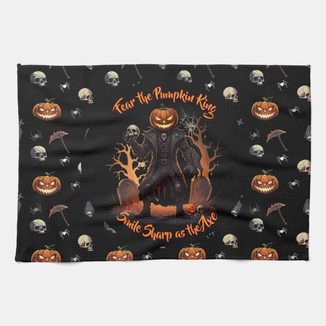 🖤 toalla de cocina de calabaza negra 🎃 (Horizontal)
