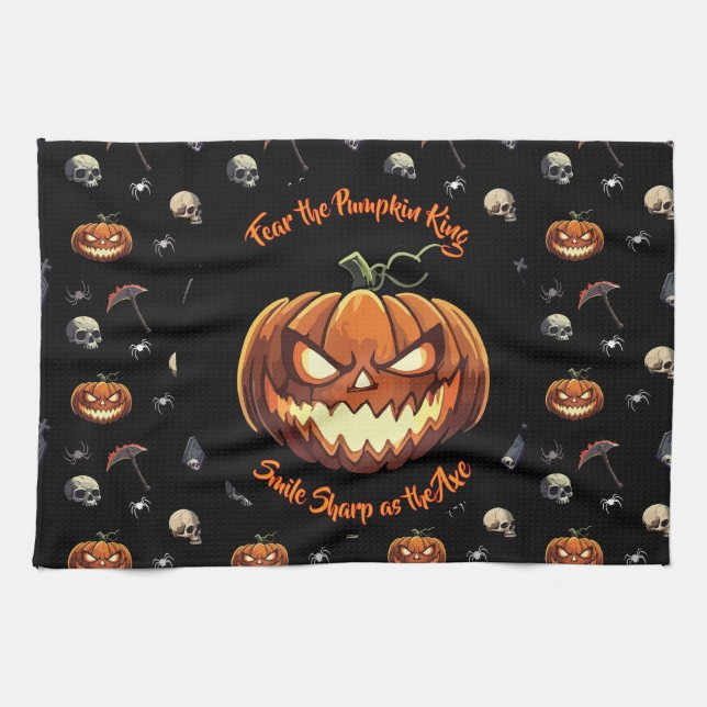 🖤 toalla de cocina de calabaza negra 🎃 (Horizontal)