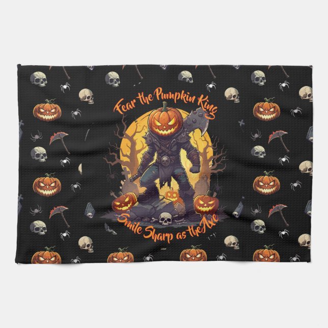 🖤 toalla de cocina de calabaza negra 🎃 (Horizontal)