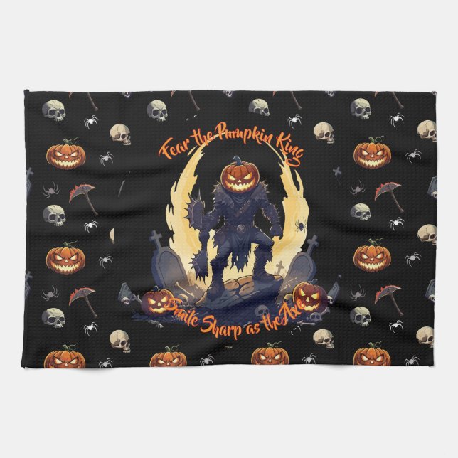 🖤 toalla de cocina de calabaza negra 🎃 (Horizontal)