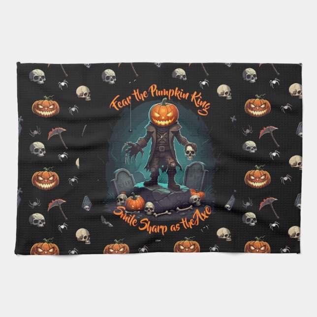 🖤 toalla de cocina de calabaza negra 🎃 (Horizontal)