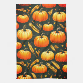 Toalla de cocina de calabaza y trigo