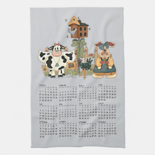 toalla de cocina de calander de granja