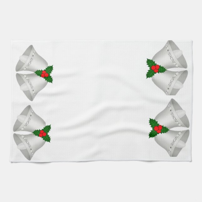 Toalla de cocina de campanas plateadas (Horizontal)