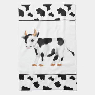 Toalla de cocina de campo personalizado Cow
