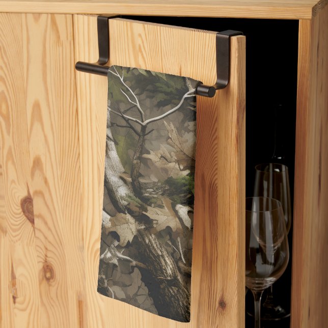 Toalla de cocina de camuflaje de árbol real (Pliegue de tercios)