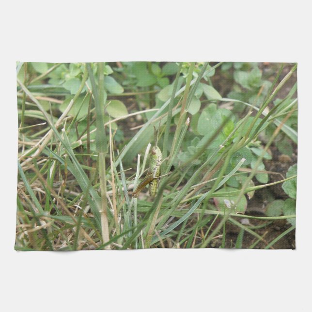 Toalla de cocina de camuflaje de Grasshopper (Horizontal)