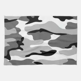 Toalla de cocina de camuflaje gris y negro