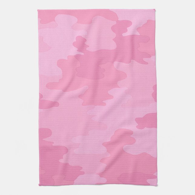 Toalla de cocina de camuflaje rosa (Vertical)