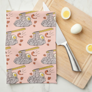 Toalla de cocina de caramelo de gambas y huevos